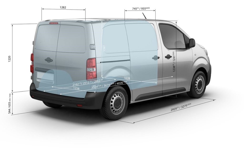 New Jumpy with all interior dimensions indicated