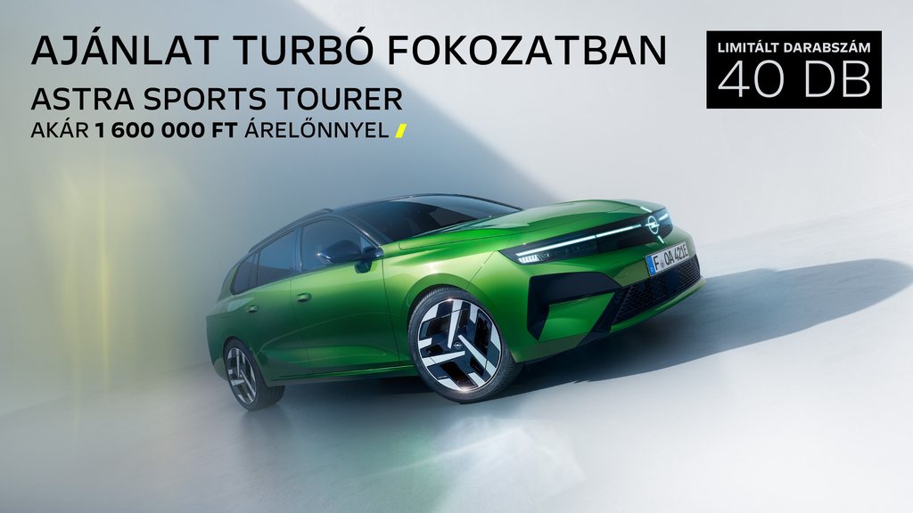 Egy Opel Astra Edition modell elülső és bal oldalnézetből