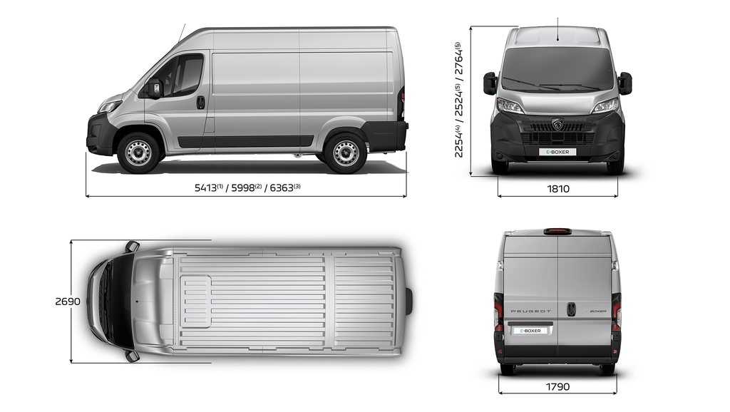 PEUGEOT E-BOXER EXTERIOR DIMENSIONS