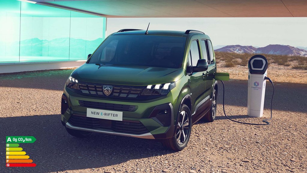 New PEUGEOT E-RIFTER charging at a private terminal