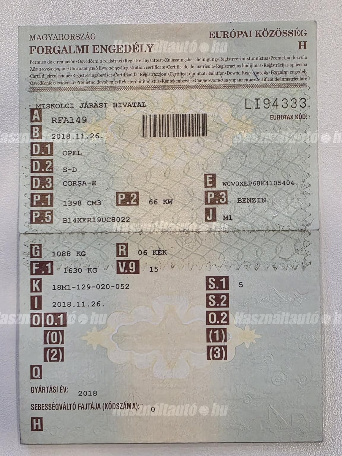 Opel CORSA E 1.4 Enjoy – 30. kép